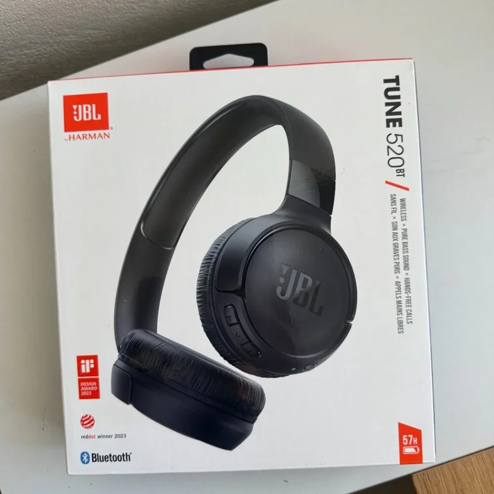 JBL Tune 520BT Wireless Headphones Black Bluetooth 57H Battery Open Box - Picture 8 of 10